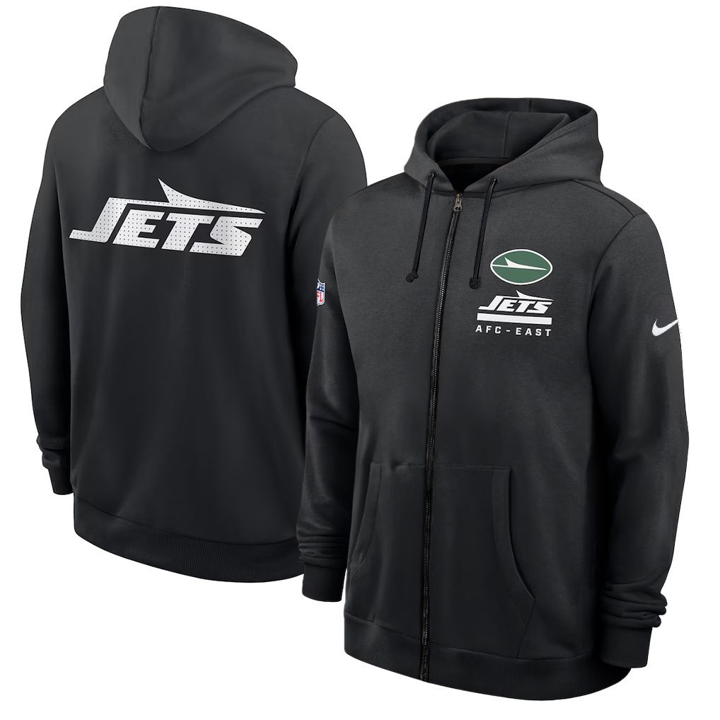 Men 2026 NFL New York Jets zip-up hoodie black 01